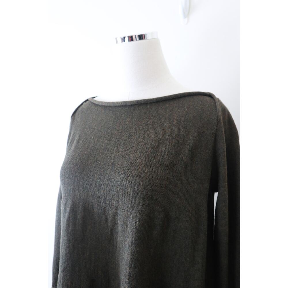 Hannes Roether Size M Merino Wool A-Line Sweater Tunic Pockets Green - Picture 4 of 14